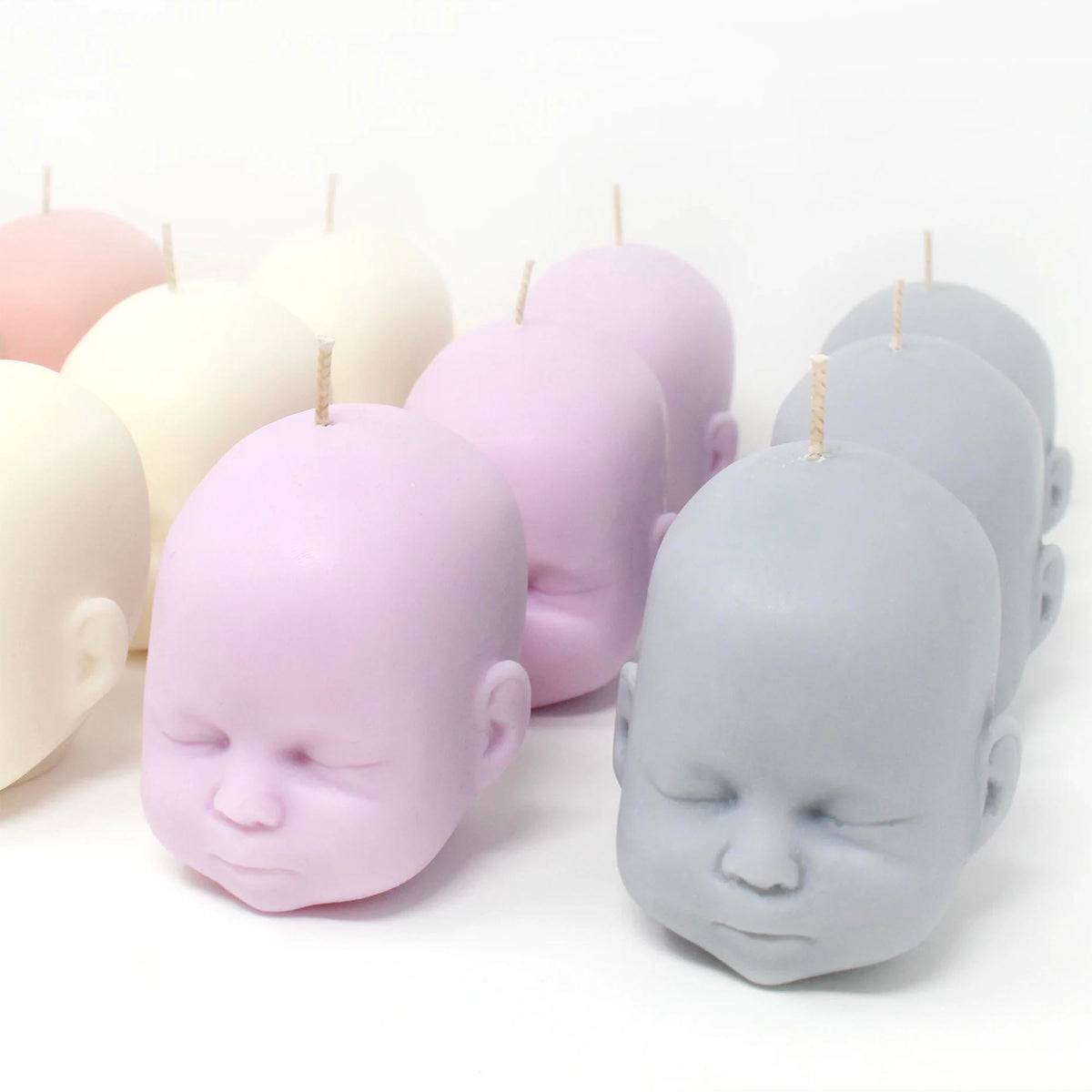 Baby Doll Head Candle - Pink- Bubblegum Scent.